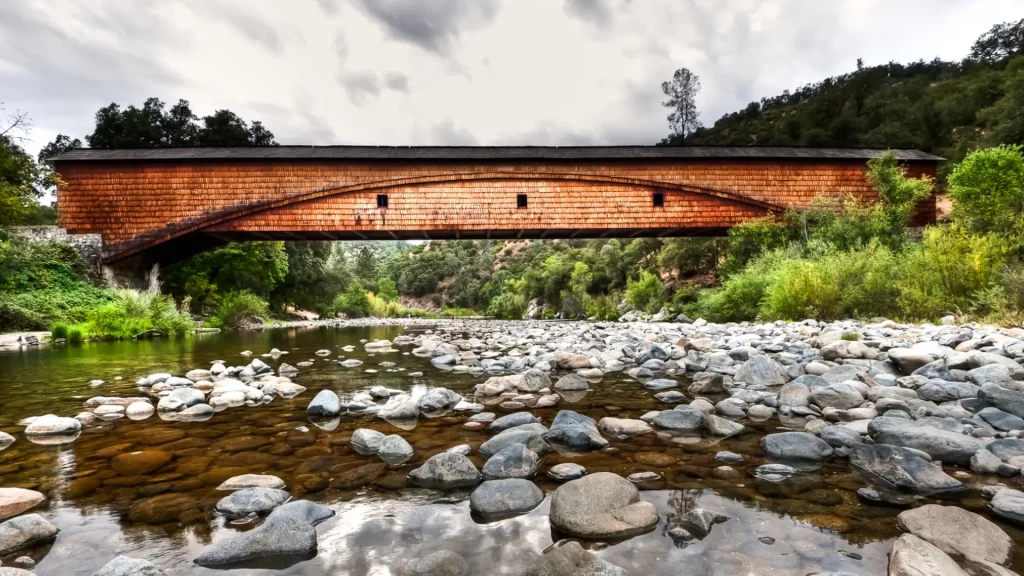 Historical Bridgeport Wooden Bridge People